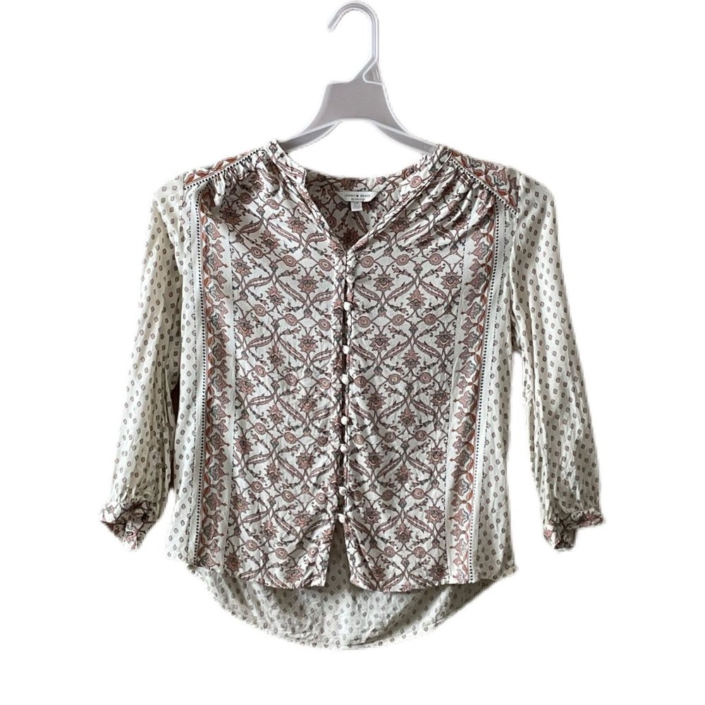 Lucky Brand Women’s Size Small Woven Top Covered Buttons 7W45356